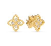 Princess Flower 18ct Yellow Gold 0.07ct Diamond Stud Earrings
