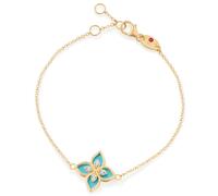 Princess Flower 18ct Yellow Gold 0.09ct Diamond & Enamel Bracelet