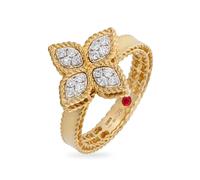 Princess Flower 18ct Yellow Gold 0.18ct Diamond Ring - Ring Size M