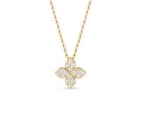 Princess Flower 18ct Yellow Gold 0.20ct Diamond Necklace