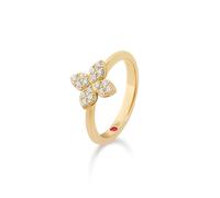 Princess Flower 18ct Yellow Gold 0.20ct Diamond Ring - Ring Size K