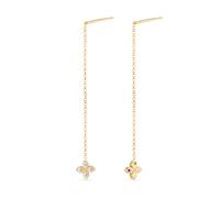 Princess Flower 18ct Yellow Gold 0.21ct Diamond Drop Earrings