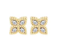 Princess Flower 18ct Yellow & White Gold 0.09ct Diamond Stud Earrings