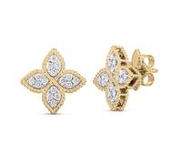 Princess Flower 18ct Yellow & White Gold 0.37ct Diamond Stud Earrings
