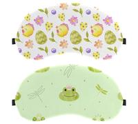 Princess Frog Crown Dragonfly Light Green 2-Pack Light-Blocking Soft Breathable Sleeping Mask Eye Patch