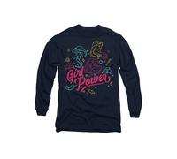Princess Girl Power Jasmine, Rapunzel, Ariel Line Art T-Shirt, Navy Disney Navy XL