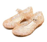 Princess Girls Shoes Cinderella Snow Queen Dress Up Shoes Halloween Cosplay Fancy Dress Up for Girls Gold