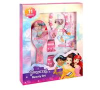Princess Hair & Jewellery Beauty Set for Girls - 11-Piece Kids Brush, Bracelet, Rings, Hair Clips & Elastics Gift Set in Presentation Box - Pretend Play Accessories for Children Age 3+