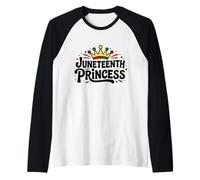 Princess Juneteenth For Girls Cute Toddler Black Queen White Raglan Baseball Tee
