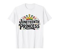 Princess Juneteenth For Girls Cute Toddler Black Queen White T-Shirt