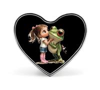 Princess Kisses The Frog Heart Badge Funny Lapel Pins Personalized Button Brooch Pin for Clothing Bag Accessories