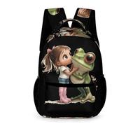 Princess Kisses The Frog Laptop Backpack Travel Daypack Work Bag Cute Computer Bag for Men Women