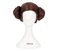 Princess Leia Organa Solo Cosplay Wig Short Brown Heat Resistant Synthetic Hair Wig + Wig Cap