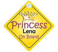 Princess Lena On Board Girl Car Sign Child/Baby Gift/Present 002