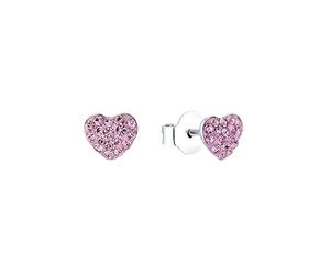 Princess Lillifee stud earrings 925 Sterling Silver girls' children's earrings, with Preciosa, heart, comes in a jewelry gift box