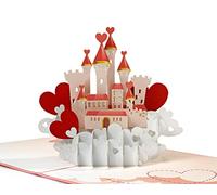 Princess Love Castle Pop Up 3D card. Sweet surprise greeting card gift for her,wife,girlfriend,daughter,mum,grandaughter. Valentine’s Day, Anniversary,Wedding,Birthday.15cmx15cm (Princess Castle)