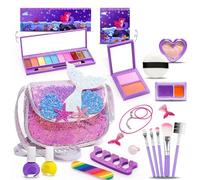 Princess Makeup Toy,Water-Soluble Early Learning,Pretend Play Makeup Blush Brushes - for 3 To 12 Years Old Daughters Granddaughters Sisters Classmates Preschoolers