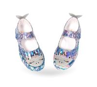 Princess Mermaid 3D Embroidered Hologram Girls Babet Sneakers (Grey, UK Footwear Size System, Little Kid, Numeric, Medium, 11.5)