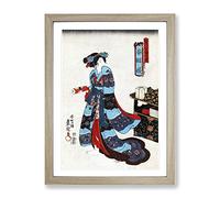 Princess Minatsuru By Utagawa Toyokuni Asian Japanese Framed Print | A3 Oak Framed Wall Art | Ready to Hang | Asian Nature Picture | Living Room Bedroom Lounge Office