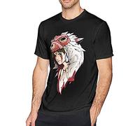 Princess Mononoke Mens Graphic Comfortable Summer Short Sleeve T-Shirt Black S