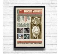 Princess Mononoke1 Designer Art Print - Studio Ghibli Inspired Wall Art, Anime Poster for Home Decor, Gift for Ghibli Fans, Japanese Fantasy Illustration Print (A4 Framed (Black))