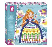Janod - Princesses and Fairies Mosaics Set - Les Ateliers du Calme - Kid's Creative Leisure Kit - Teaches Fine Motor Skills and Concentration - Ages 5 and up - J07962