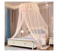 Princess Mosquito Net Princess Dome Mosquito Net Anti-mosquito Net Bed Canopy Finest Holes for Bedroom (Color : Apricot, Size : 6.6ft bed)