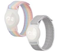 Princess Ocean Medallion Holder, 2 Packs, Cruise Accessories for Princess Medallion Device (Nylon Wristband, Rainbow+Pearl Gray)