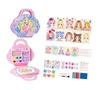Princess Paper Sticker Craft Activity Makeup Bag Toy for Preschoolers to Develop Hand on Skills and Party Entertainment Washable for Set Play for ’ S Set Role Birthday Dress Up Accessories Creative