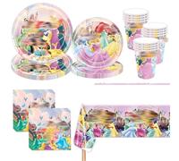 Princess Party Decorations, 81 Pcs Party Tableware Set Includes Plates Cups Napkins And Tablecover, Birthday Supplies For 20 People, Birthday Decorations For Girls Kids' Banquet Tableware