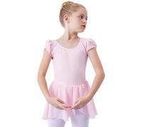 Princess Party Toddler Ballet Leotard for Girls, Dance Leotard with Fluttering Sleeves, Ballerina Ballet Dress Outfit Straps Girls, pink, G