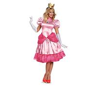 Princess Peach Deluxe costume adults, Small (4-6), Pink