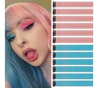 Princess Pink/Mint Blue Hair Strands for Clip-on 12 Pieces 55 cm Hair Strands for Braids / Braiding Hairstyles Clip in Extensions Individual Strands Colourful Hair Strands Kids Hair Extensions