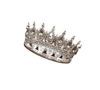 Princess Queen Crown Full Round Crystal King Tiaras Bridal Wedding Hair Accessoriesedding Tiara for Birthday Party(Color 08)