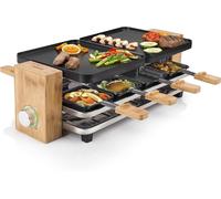 Princess Raclette Pure 8 Bamboo Grill 1200W - Raclette Party Set UK Plug NEW
