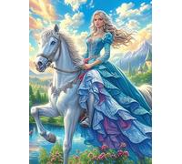 Princess Riding A White Horse 500 Piece Pack Classic Jigsaw Puzzle Scenery Science Fiction Couple Puzzle Partners Ultra Difficult Wall Decor Easter New Year Cardboard 500 PCS
