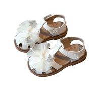 Princess Sandals for Toddler Girls Open Toe Comfortable Ankle Strap Anti Slip Flat Shoes with Bow Detail Summer Wide Fit Casual Footwear for Holiday, Wedding, Beach or Party Events
