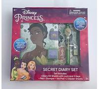 Princess Secret Diary 60 Sheets in Box Set, Diary with Lock and 2 Keys,princess Themed Pen, Stamper, Ink Pad, and 2 Sticker Sheets for Kids 3+