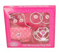 Princess Secret My 1st Beauty Play Set, Pink Tiara Crown with Heart Design, Star Earrings and Purse, Girls Dress Up Accessories