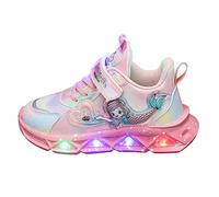 Princess Sneakers for Girls Kids Wide Fit Mesh Breathable Light Up Shoes Cap Steel Toe Dress Up Baby Toddler Trainers Birthday Party Fashion Shoes Footwear Pink