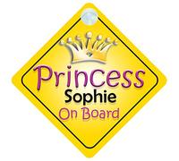 Princess Sophie On Board Girl Car Sign Child/Baby Gift/Present 002