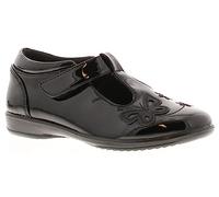 Princess Stardust Esme Girls Black School Shoes T-Bar Butterfly Design | Comfortable Flat Sole Easy Hook-and-Loop Fastening Kids Uniform Footwear Black 7 Child UK