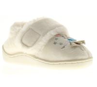 Princess Stardust Girls White Embroidered Touch Close Fastening Slippers, Size: 12