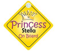 Princess Stella On Board Girl Car Sign Child/Baby Gift/Present 002