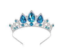 Princess Tangled Crystal Rhinestone Cosplay Tiara Headband Crown For Prom Halloween Birthday Costume Party(Blue)