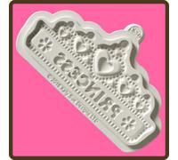Princess Tiara Banner Silicone Mould for Cake Decorating, Crafts, Cupcakes, Sugarcraft, Candies, Chocolate, Card Making and Clay, Food Safe Approved, Made in the UK