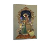 Princess Tiger Wall Art, Mystical Print, Fantasy Poster, Magical Canvas Picture, Enchanting Decor for Living Room Artistic Wall Mural Modern Hanging Decor Poster08x12inch(20x30cm)