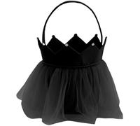 Princess Tulle Candy Basket Halloween Felt Candy Bag Princess Crown Trick or Treat Candy Basket Halloween Candy Baskets for Girls