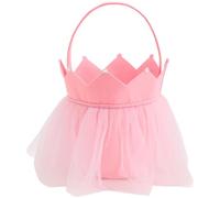 Princess Tulle Candy Basket Halloween Felt Candy Bag Princess Crown Trick or Treat Candy Basket Halloween Candy Baskets for Girls