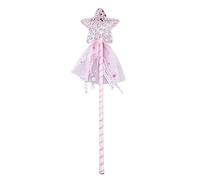 Princess Wand, Christmas Fairy Wand, Cute Wands Star Fairy Costume Props Angel Fairy Wands Sticks for Birthday Wedding Party Cosplay Favors Role Play Toys (Pink)